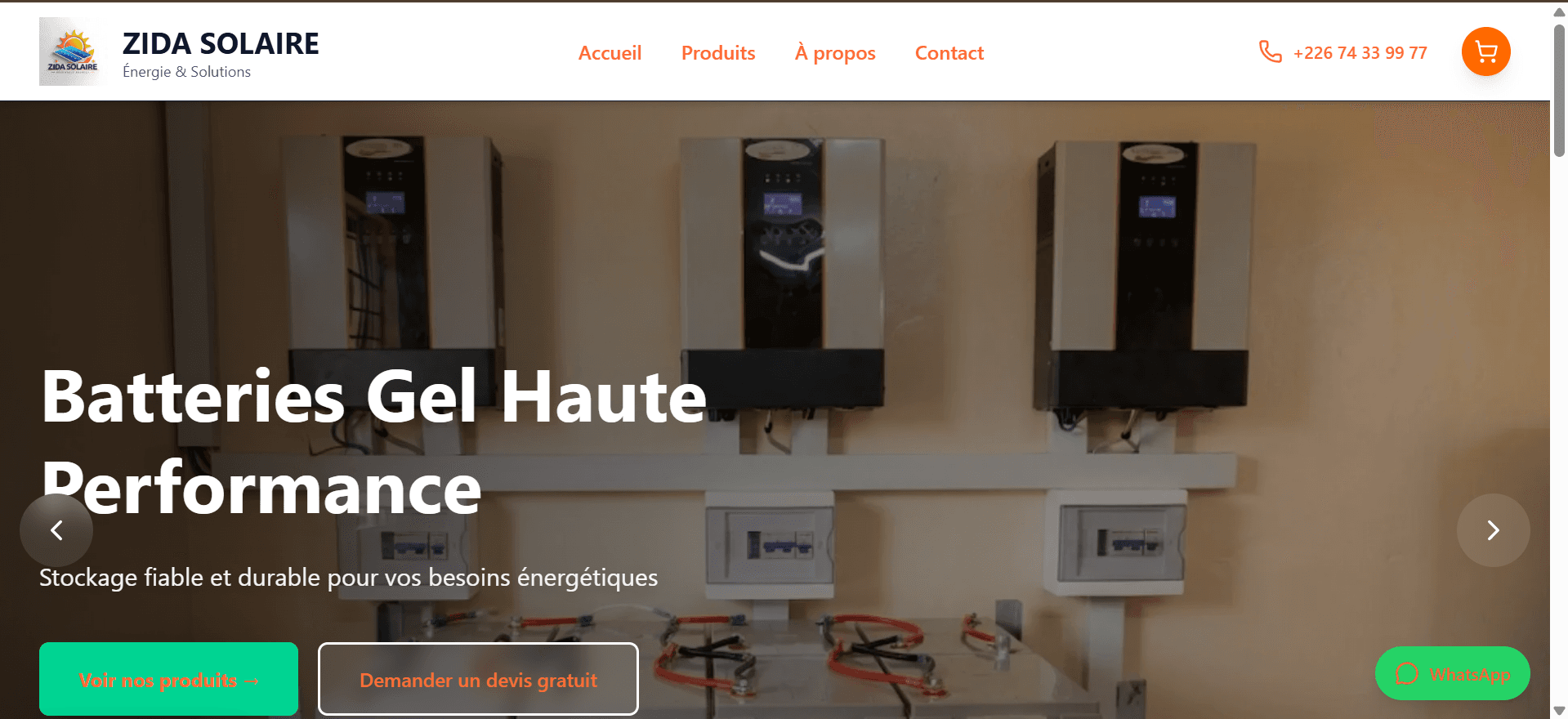 Site web Zida Solaire